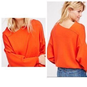 Free People Inside Out The Check Sweater burnt orange size XS